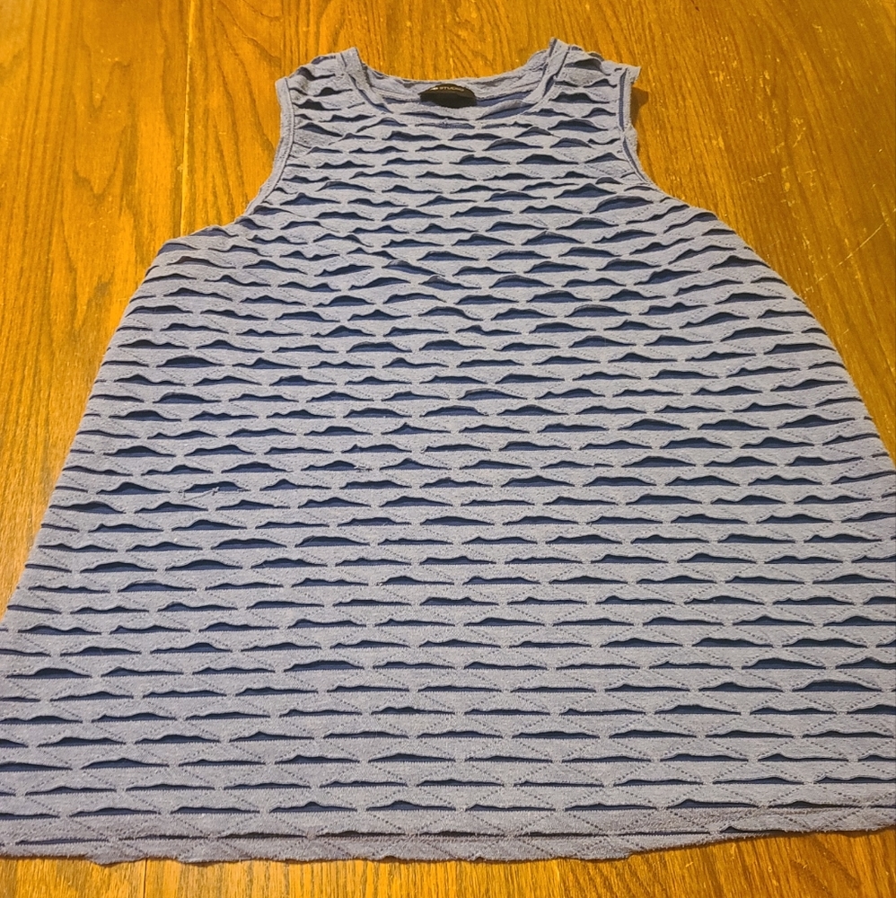 AB Studio Women's Blue Layered Sleeveless Tank Top - XL